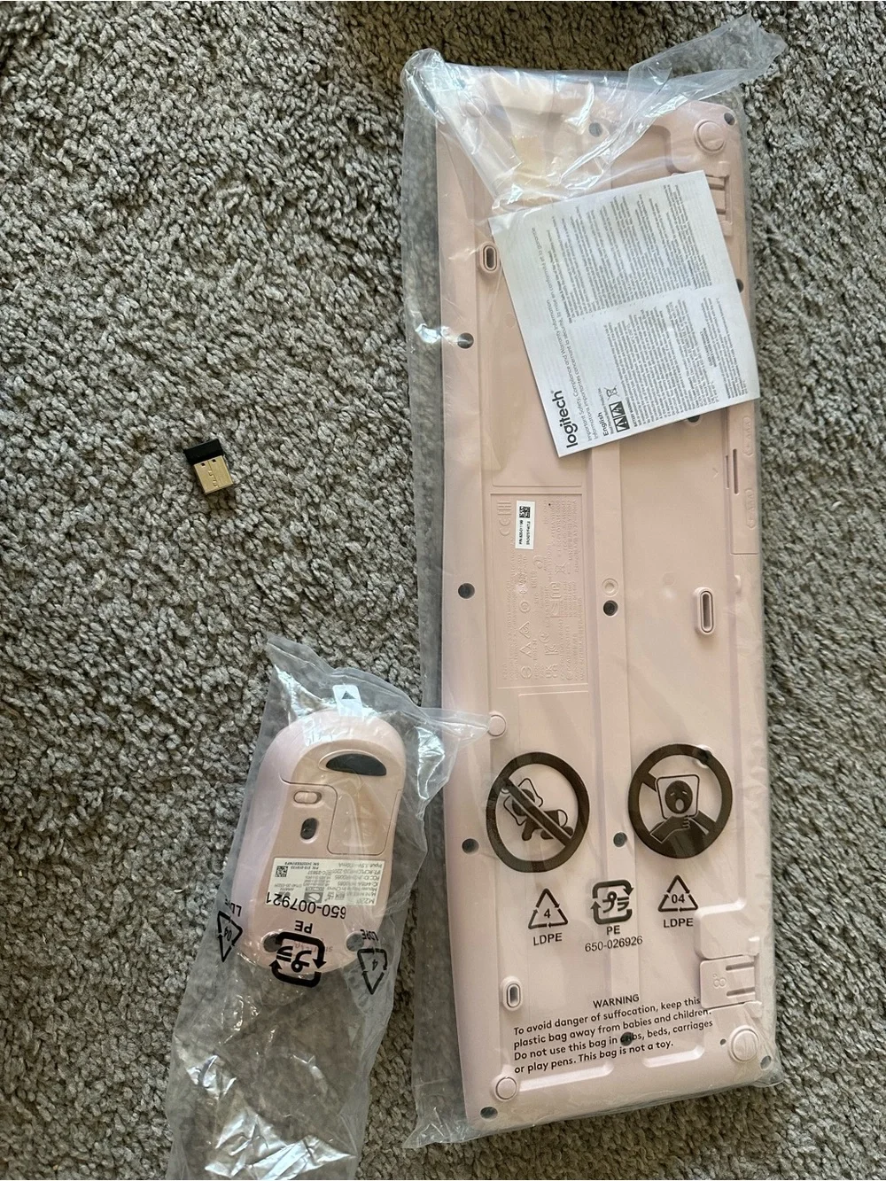 Logitech Pink Wireless Keyboard and Mouse Set